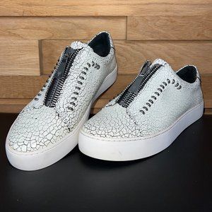 Frye Zipper Front Flat Leather Shoes